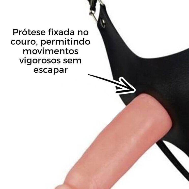 Cinta Peniana Para Dupla Penetração Na Mulher 14,8cm x 3,6cm com Pênis Bege - Imagem 12