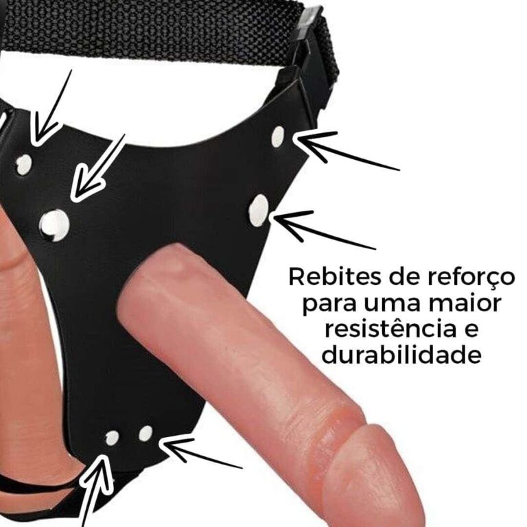 Cinta Peniana Dupla 2 Pênis 15cm x 4cm e 13cm x 3,2cm Bege - Imagem 15