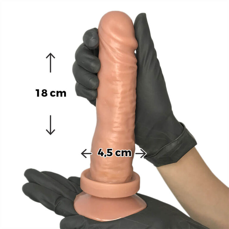 Pênis Grande 18cm x 4,5cm Bege com Ventosa - Imagem 3
