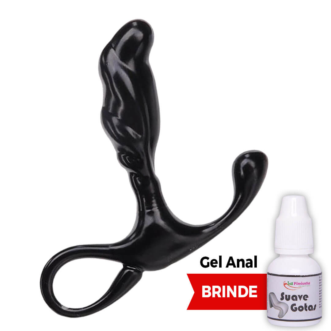 Massageador de Próstata Metal 8cm x 2,3cm Preto