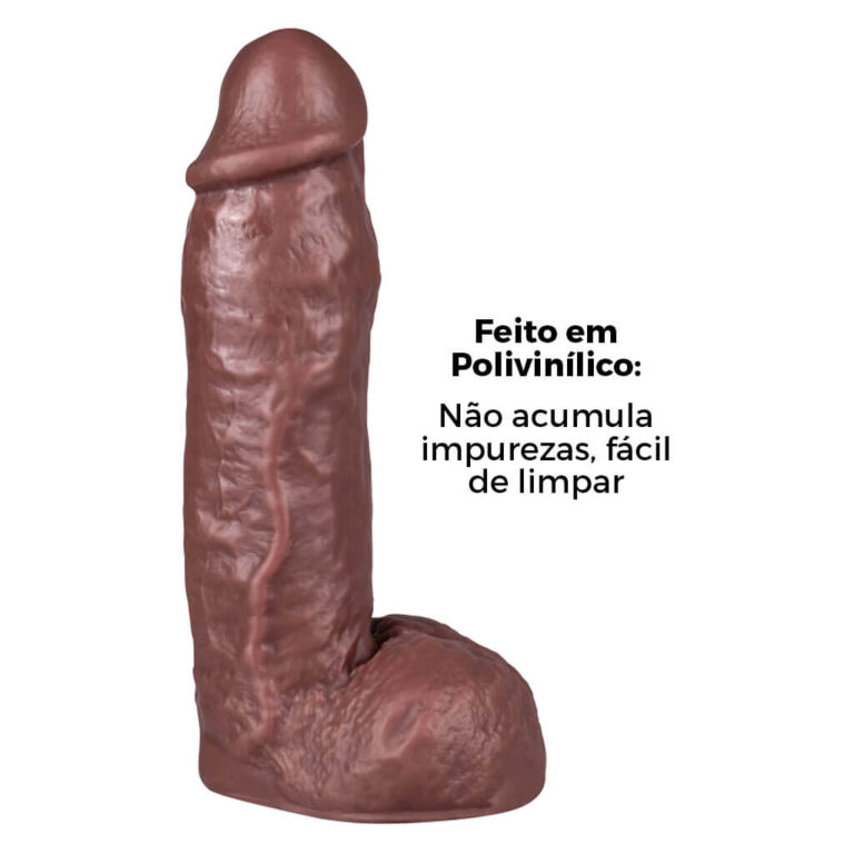 Pênis Grande 22cm x 5,3cm Marrom com Escroto - Imagem 8