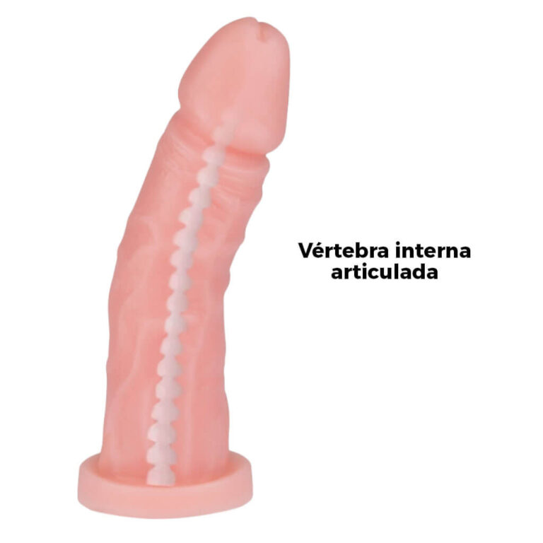 Pênis Médio 16cm x 3,6cm Cyberskin com Vértebra Interna - Imagem 9