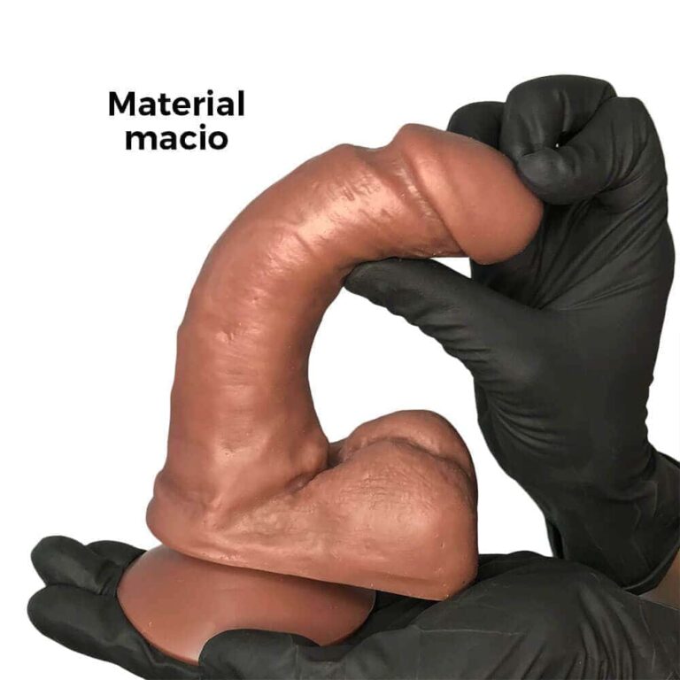 Pênis Médio 17cm x 3,5cm Marrom com Escroto e Ventosa - Imagem 4