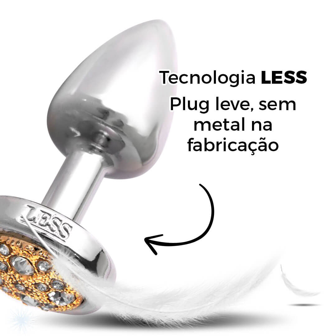 Plug Anal Leve sem Metal Pedra Cravejada Dourada - Pequeno Feito em ABS - Imagem 10