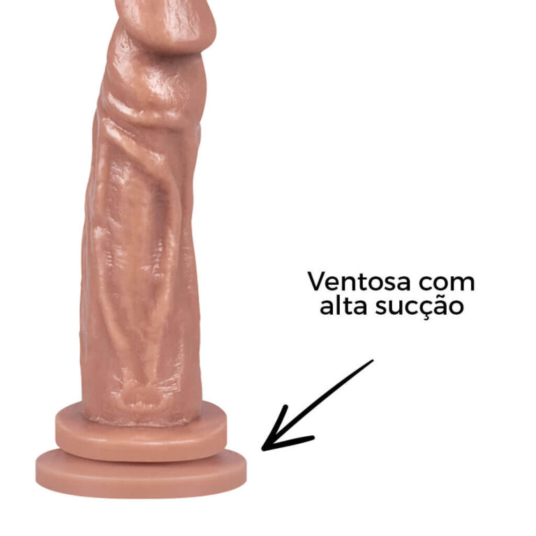Pênis Médio 16cm x 3,4cm Bege com Ventosa - Imagem 8