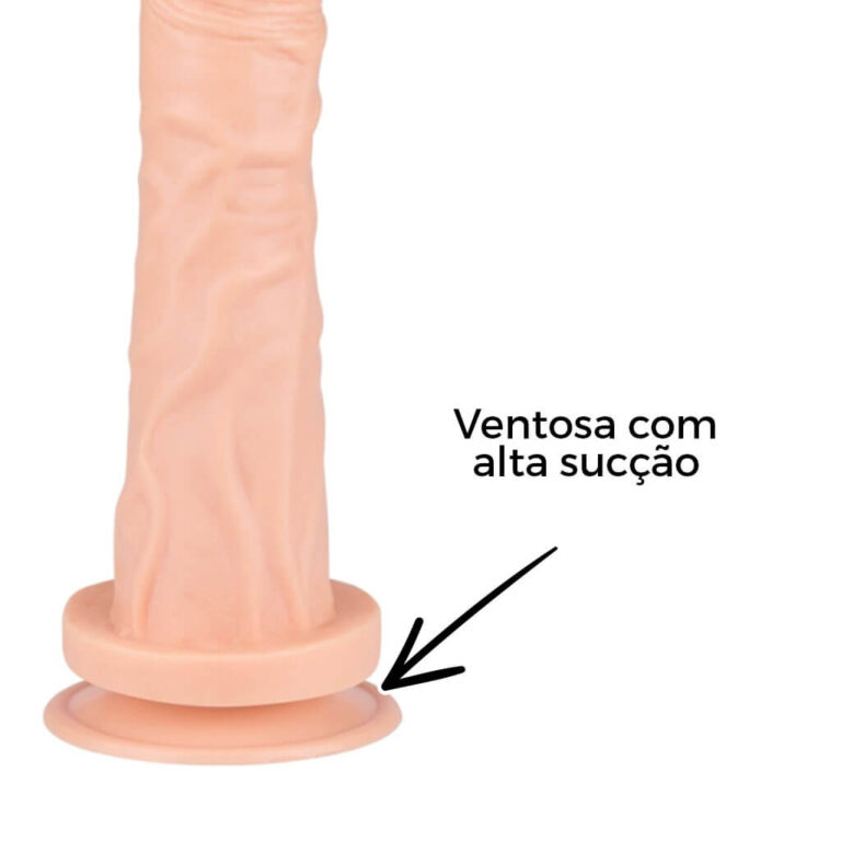 Pênis Grande 19cm x 3,5cm Bege com Ventosa - Imagem 8