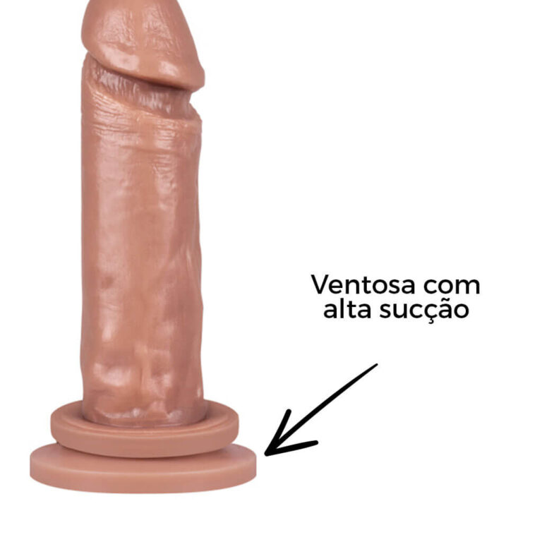 Pênis Médio 16cm x 3,5cm Bege com Ventosa - Imagem 8
