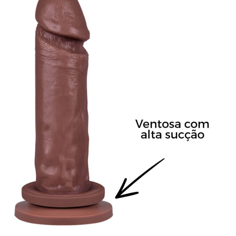 Pênis Médio 16cm x 3,5cm Marrom com Ventosa - Imagem 8