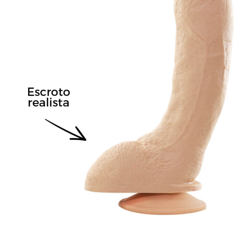 Pênis Grande 20cm x 4,5cm Bege com Escroto e Ventosa - Imagem 10