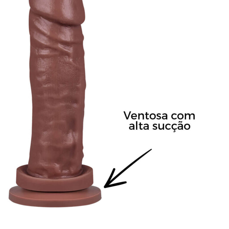 Pênis Médio 17,5cm x 4,5cm Marrom com Ventosa - Imagem 7