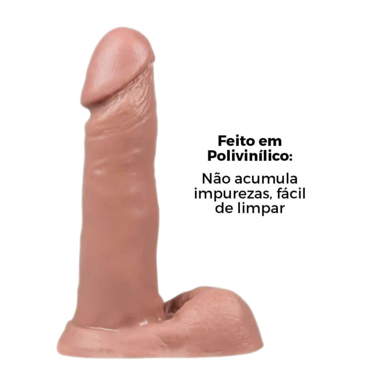Pênis Médio 17cm x 3,5cm Bege com Escroto - Imagem 8
