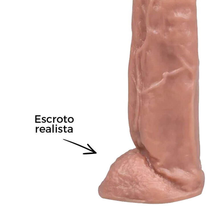 Pênis Grande 18,5cm x 4,5cm Bege com Escroto - Imagem 8