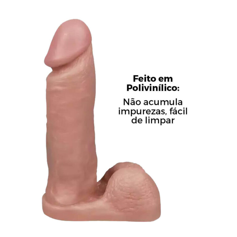 Pênis Grande 18,5cm x 4cm Bege com Escroto - Imagem 8