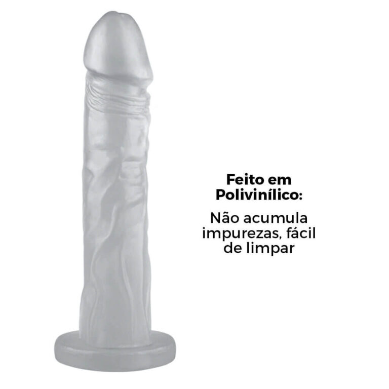 Pênis Grande 19cm x 3,8cm Colorido Transparente - Imagem 8