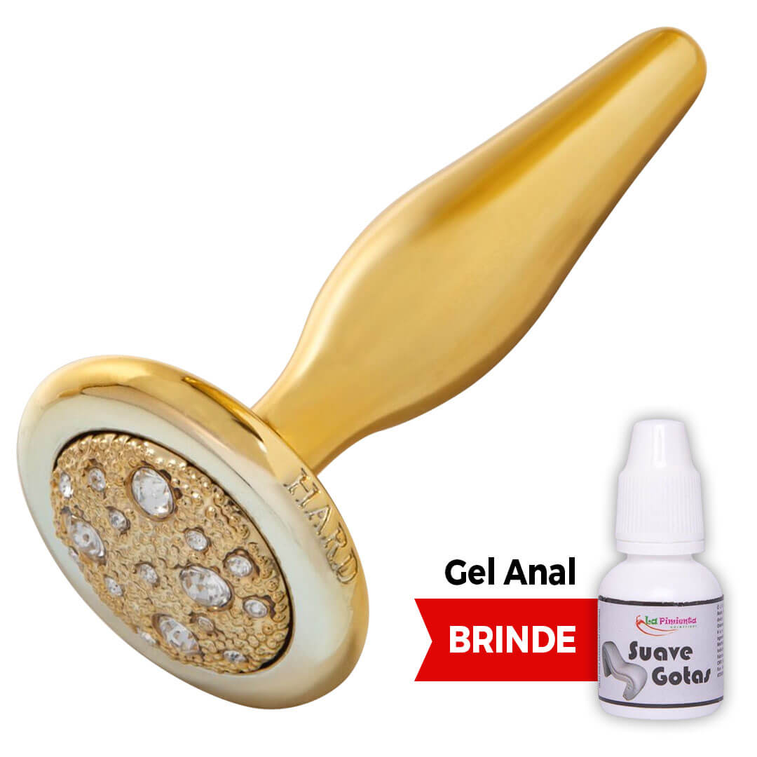 Plug Anal Fininho Dourado para Iniciantes IUPI - Feito em Metal