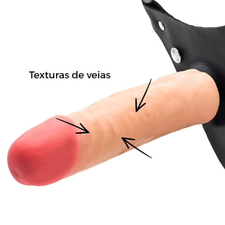 Cinta Peniana Realista Cyberskin 18,5cm x 4cm Bege - Imagem 12