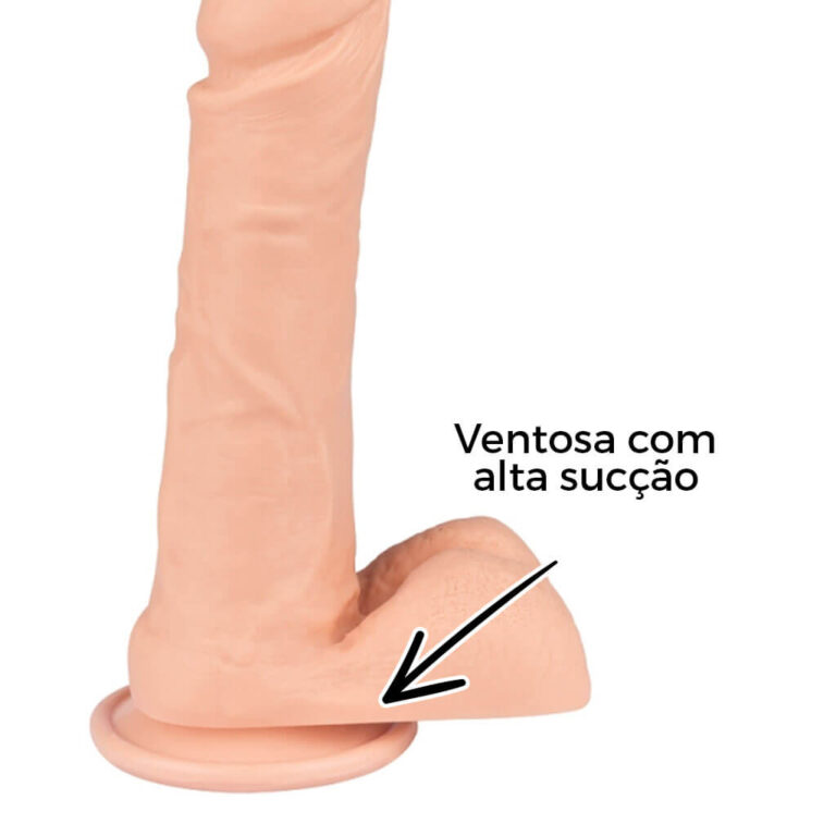 Pênis Médio 16cm x 3,5cm COM EJACULAÇÃO ARTIFICIAL Bege com Escroto - Imagem 14