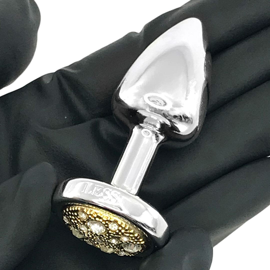Plug Anal Leve sem Metal Pedra Cravejada Dourada - Pequeno Feito em ABS - Imagem 5