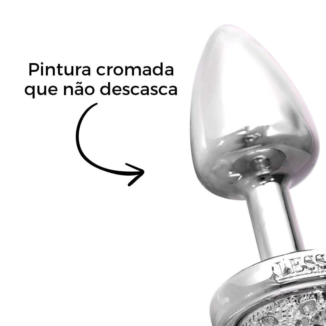 Plug Anal Leve sem Metal Pedra Prata - Pequeno Feito em ABS - Imagem 15
