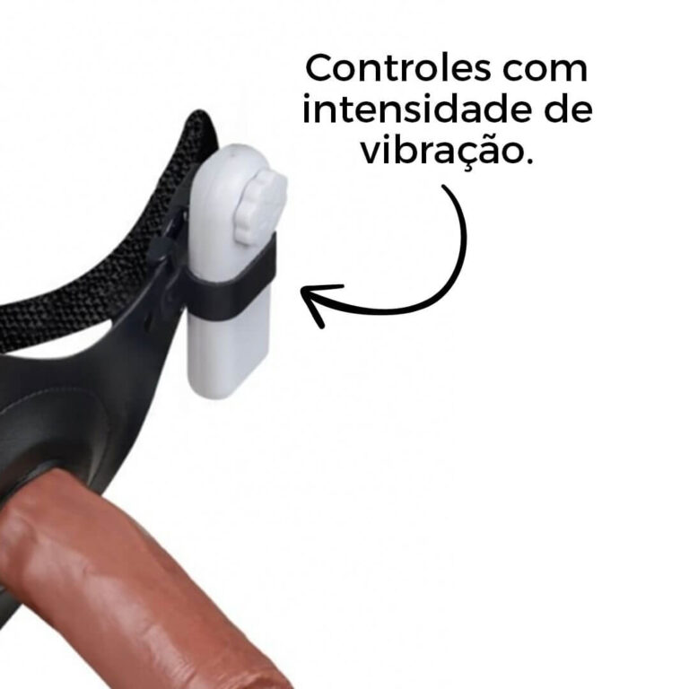 Cinta Peniana Média 15cm x 4cm com Pênis e Vibro Marrom - Imagem 7