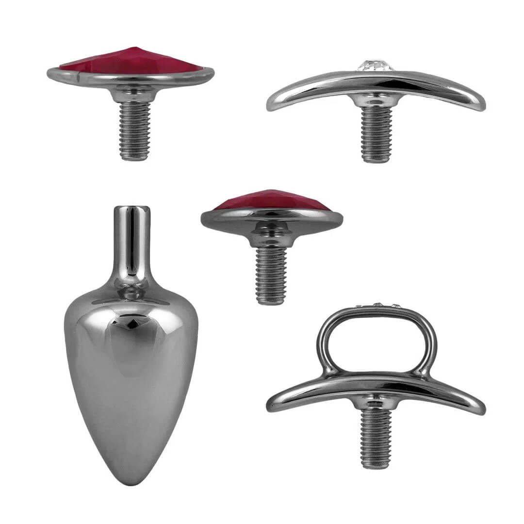 Kit Plug Anal 4 em 1 Cromado – Feito em Metal - Imagem 3
