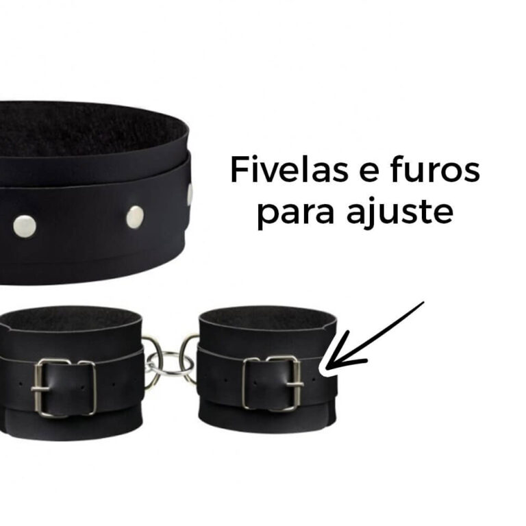 Kit Coleira + Algema e Corrente com 40cm - Imagem 4