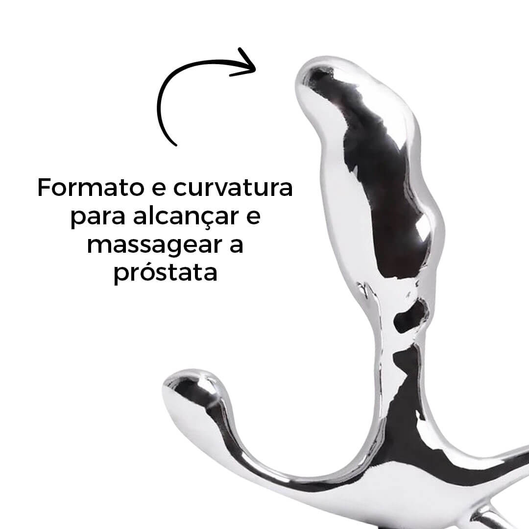 Massageador de Próstata Metal 8cm x 2,3cm Prata - Imagem 6