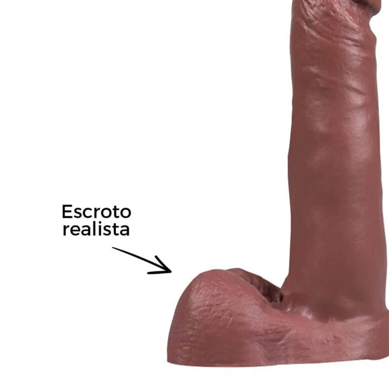 Pênis Médio 17cm x 3,5cm Marrom com Escroto - Imagem 9