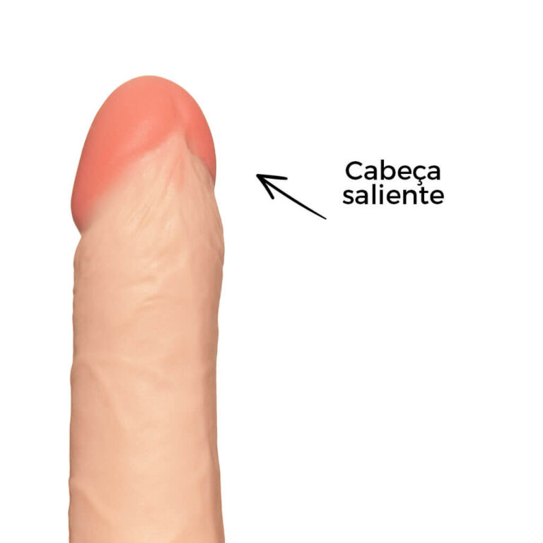 Pênis Médio 17cm x 4cm Realista Cyberskin Bege com Vibro e Escroto - Imagem 10