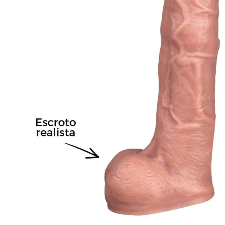 Pênis Grande 21,5cm x 4,5cm Bege com Escroto - Imagem 9