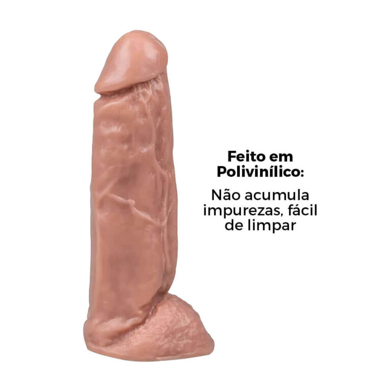 Pênis Grande 18,5cm x 4,5cm Bege com Escroto - Imagem 9
