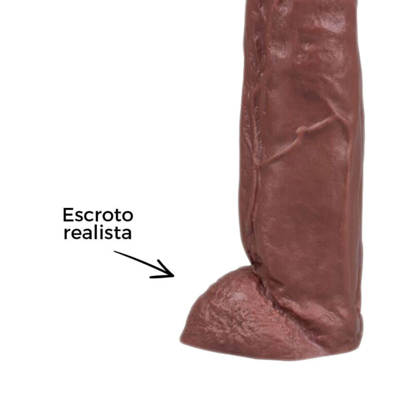 Pênis Grande 18,5cm x 4,5cm Marrom com Escroto - Imagem 9