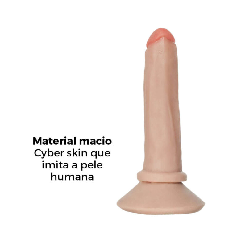 Pênis Pequeno 14cm x 2,5cm Realista Cyberskin Bege com Ventosa - Imagem 9