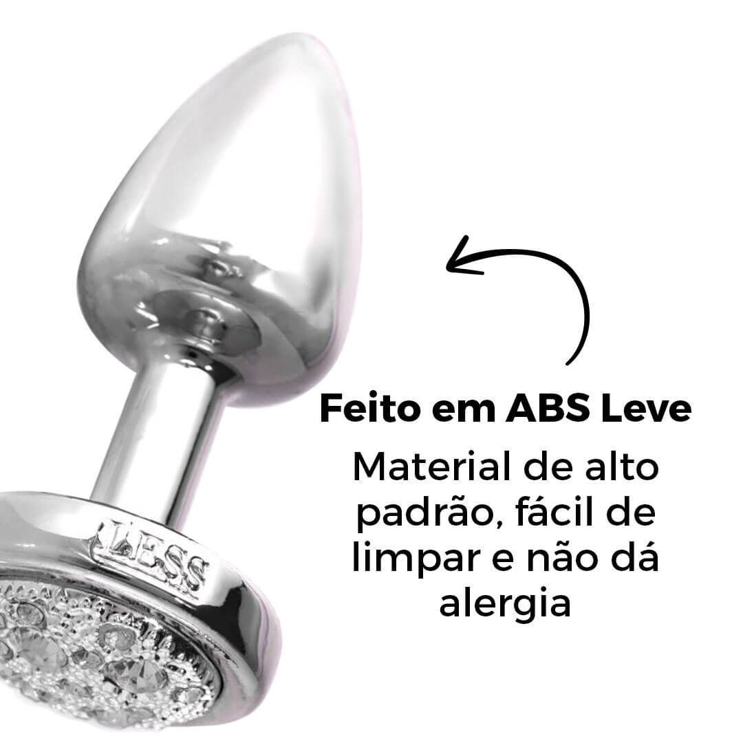 Plug Anal Leve sem Metal Pedra Prata - Pequeno Feito em ABS - Imagem 12