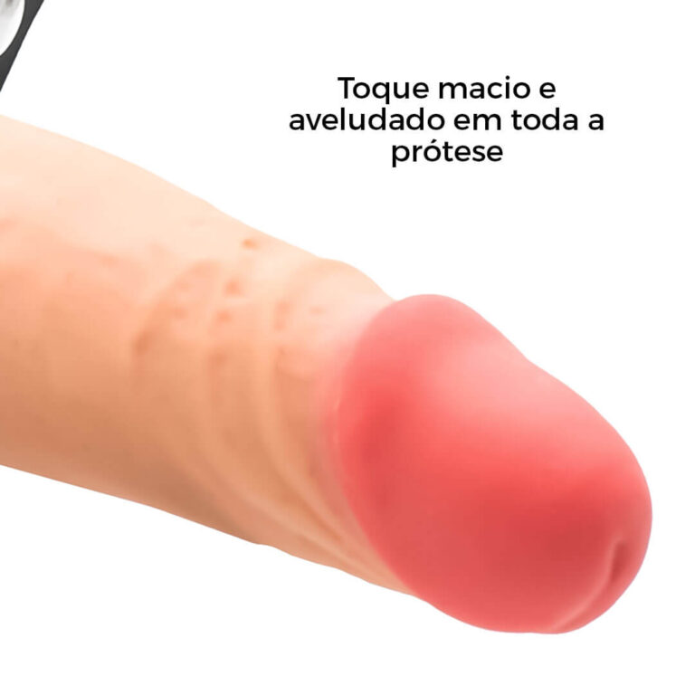Cinta Peniana Realista Cyberskin 13cm x 3,5cm Bege - Imagem 14