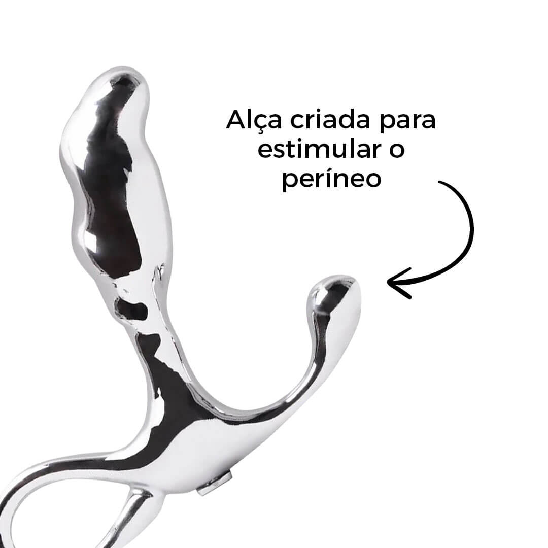 Massageador de Próstata Metal 8cm x 2,3cm Prata - Imagem 7