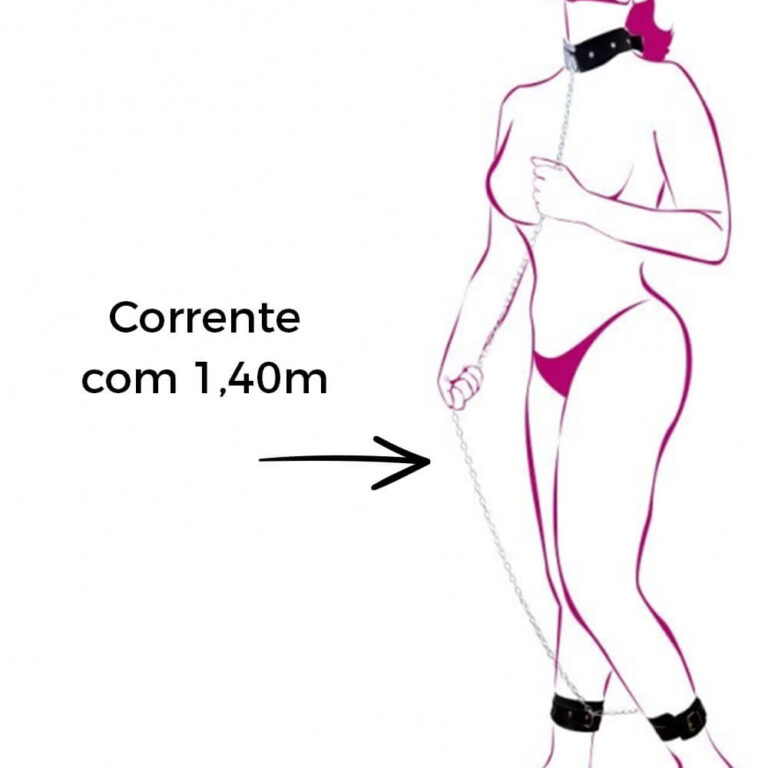 Kit Duo Coleira + Tornozeleira e Corrente com 1,40m - Imagem 5