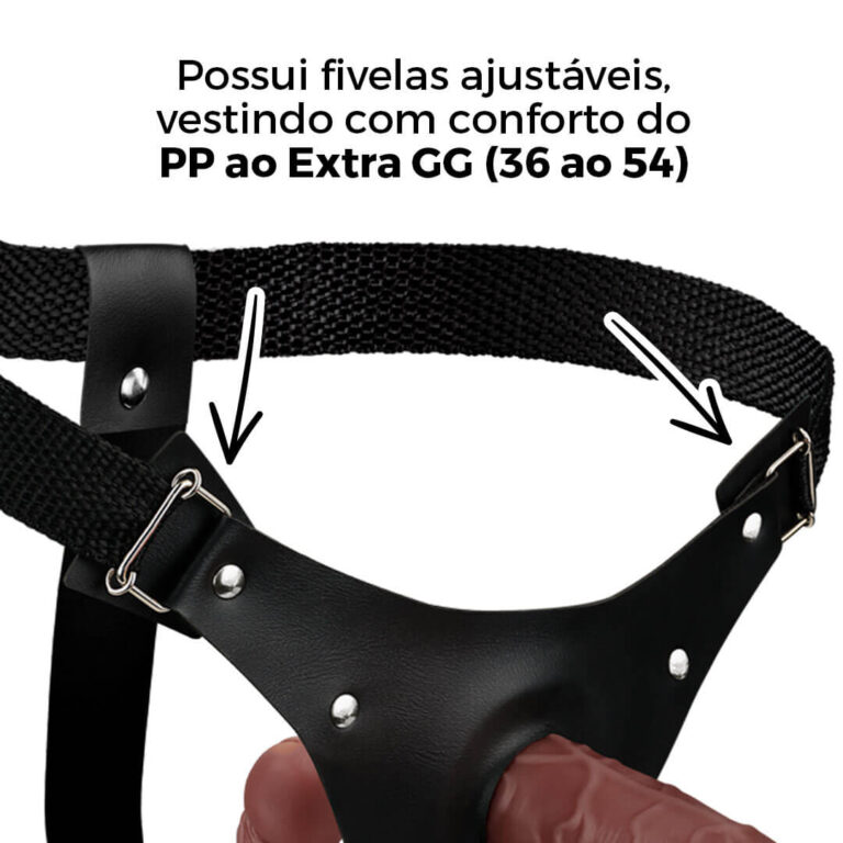 Cinta Peniana Dupla 2 Pênis de 12cm x 3cm Marrom - Imagem 12