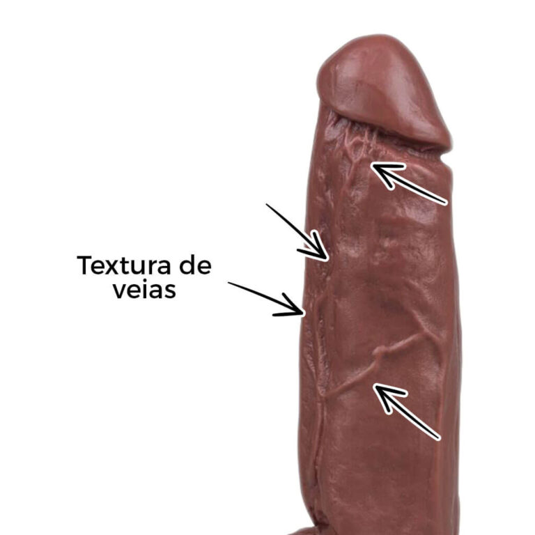 Pênis Grande 18,5cm x 4,5cm Marrom com Escroto - Imagem 10