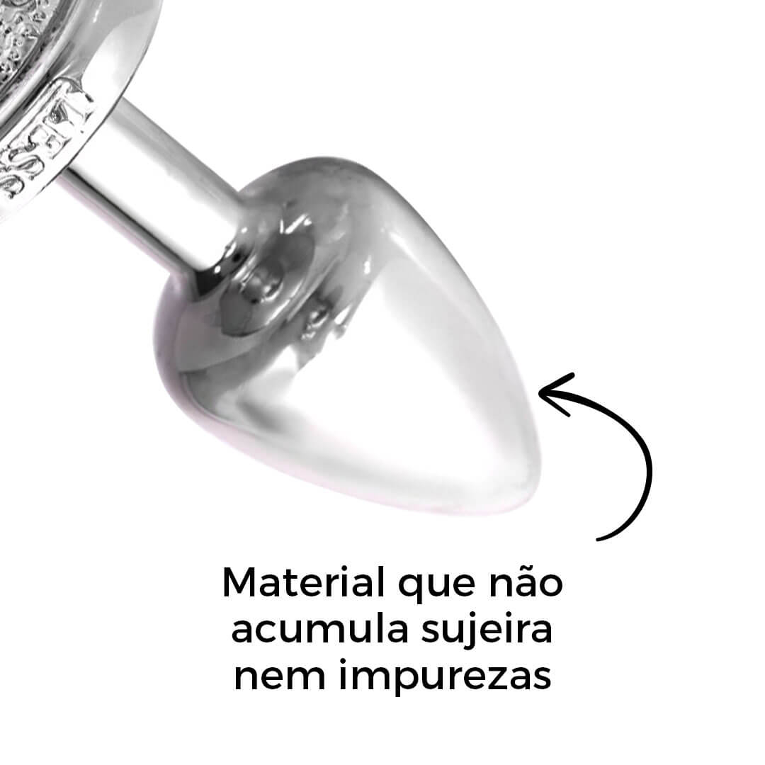 Plug Anal Leve sem Metal Pedra Prata - Pequeno Feito em ABS - Imagem 14