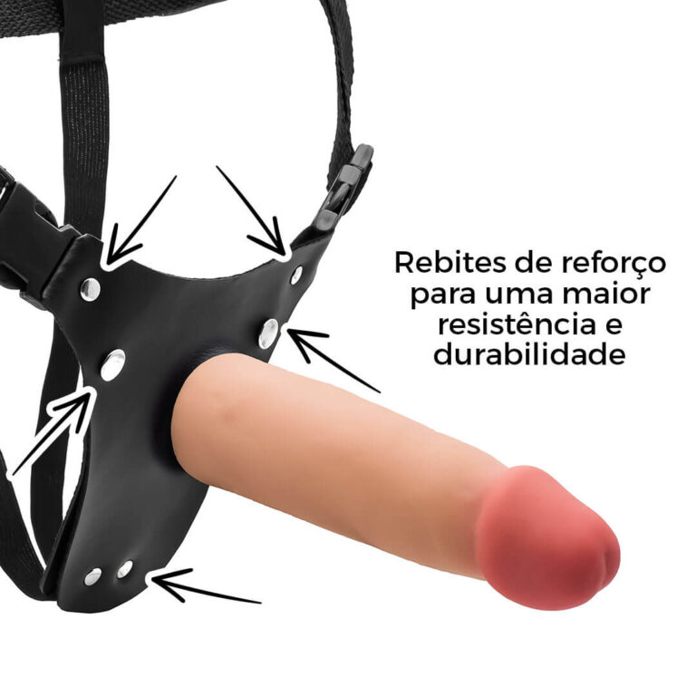 Cinta Peniana Realista Cyberskin 14,5cm x 3,5cm Bege - Imagem 11