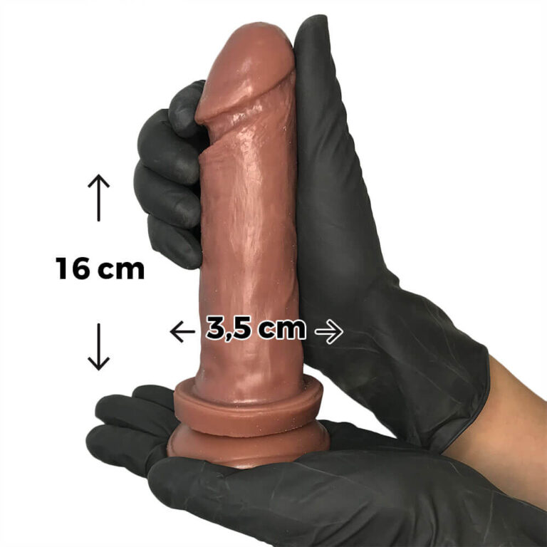 Pênis Médio 16cm x 3,5cm Marrom com Ventosa - Imagem 3