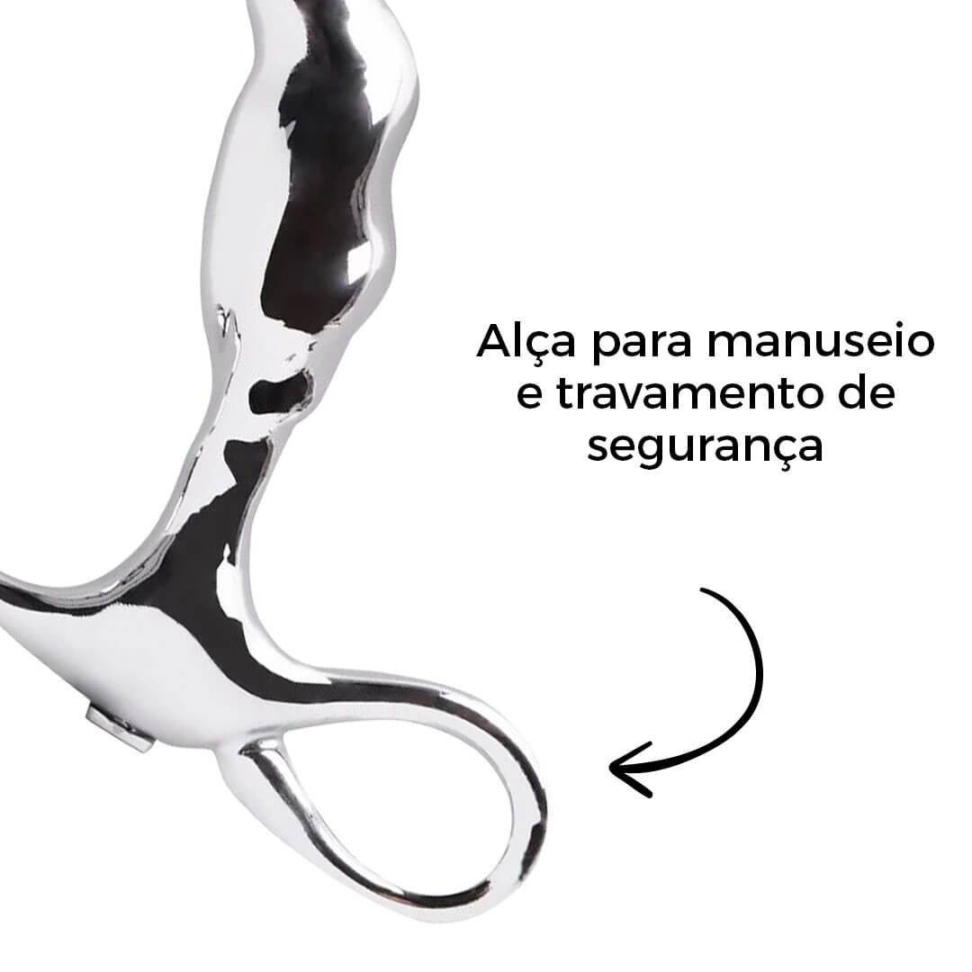 Massageador de Próstata Metal 8cm x 2,3cm Prata - Imagem 8