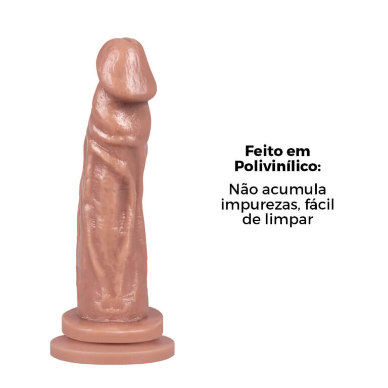 Pênis Médio 16cm x 3,4cm Bege com Ventosa - Imagem 11