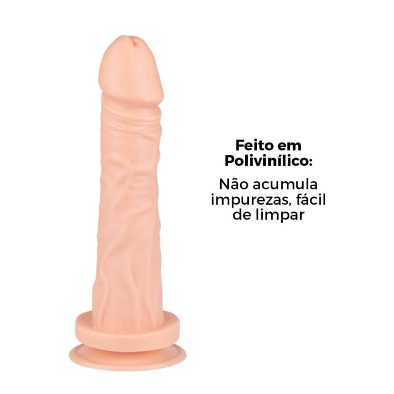 Pênis Grande 19cm x 3,5cm Bege com Ventosa - Imagem 11
