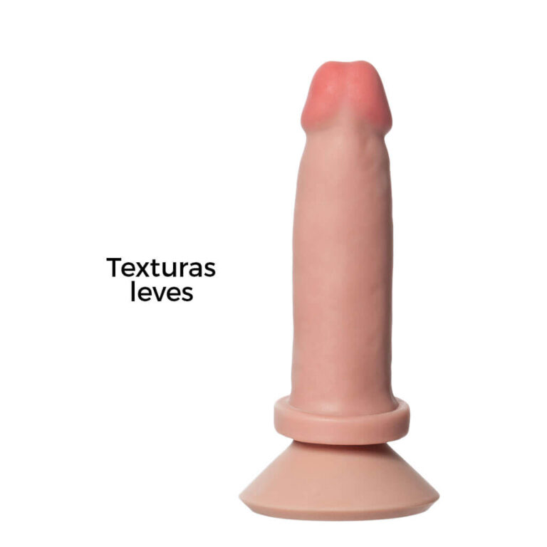 Pênis Médio 15,5cm x 3,5cm Realista Cyberskin Bege com Ventosa - Imagem 9