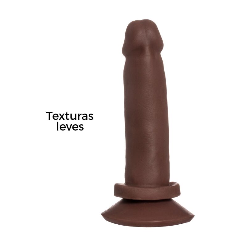Pênis Médio 15,5cm x 3,5cm Realista Cyberskin Marrom com Ventosa - Imagem 9