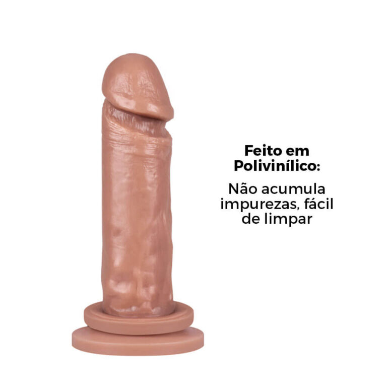 Pênis Médio 16cm x 3,5cm Bege com Ventosa - Imagem 11