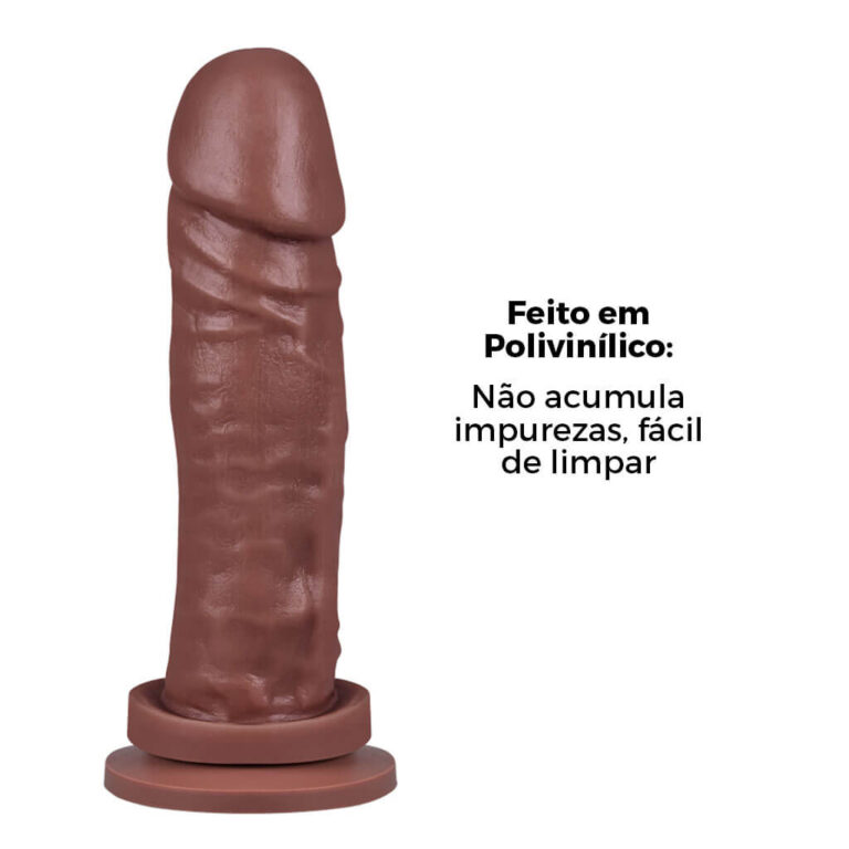 Pênis Médio 17,5cm x 4,5cm Marrom com Ventosa - Imagem 10