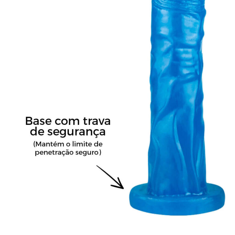 Pênis Grande 19cm x 3,8cm Colorido Azul - Imagem 11